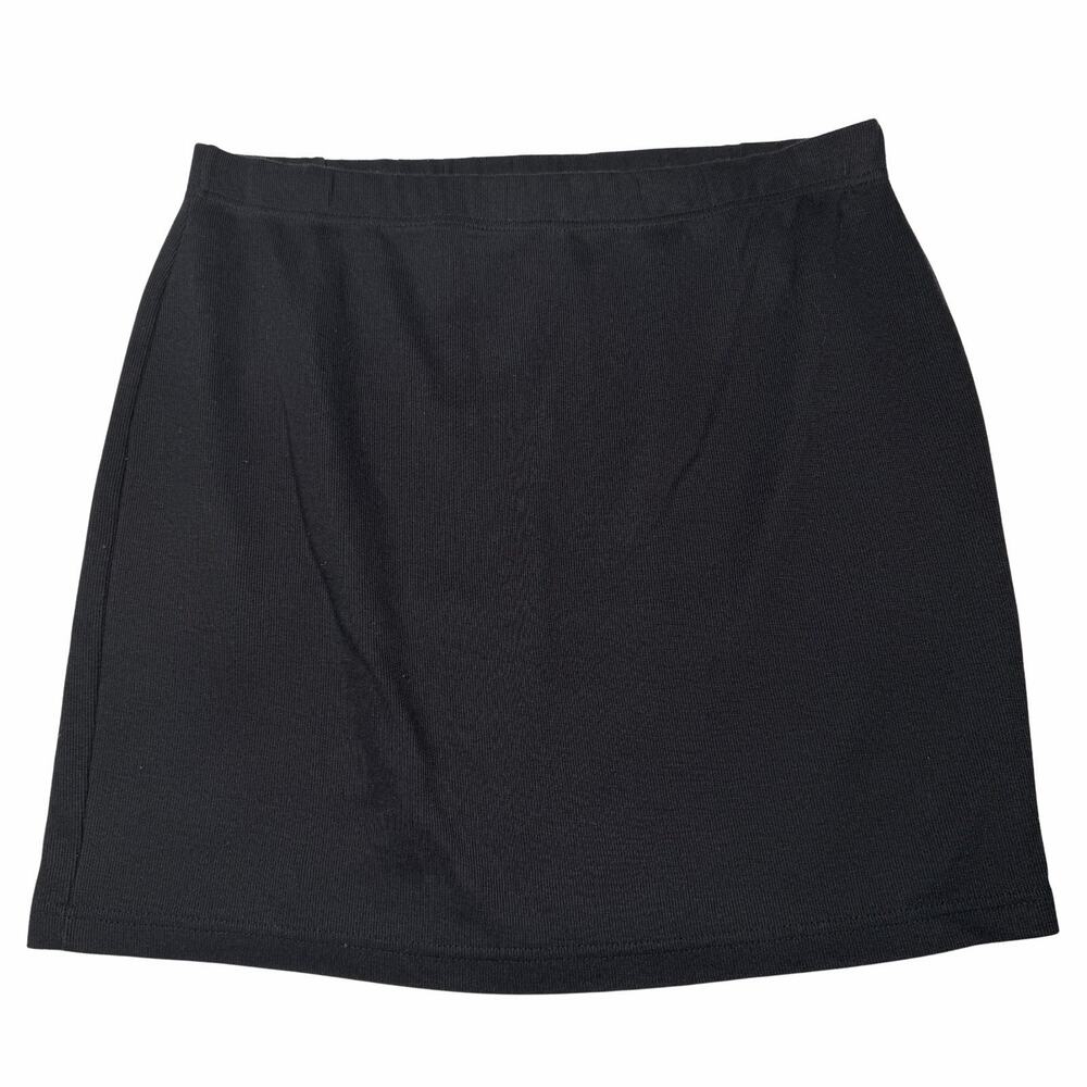 Express Tricot Skirt Womens Size XL Black Pull On Stretch Knee Length
